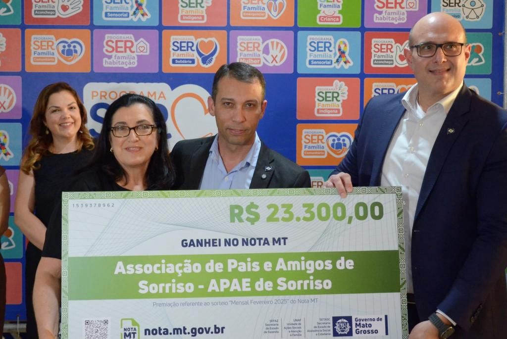 Governo de Mato Grosso repassa R$ 23,3 mil à Apae de Sorriso por meio do Programa Nota MT